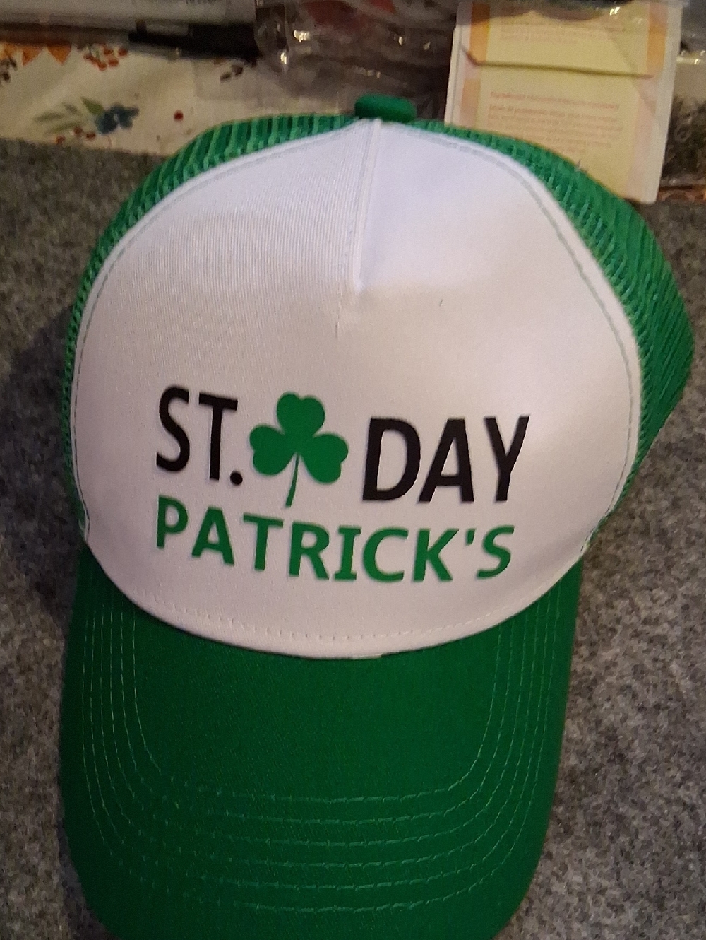 St. Patrick's Green and White Trucker Hat